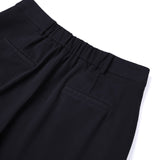 Cotton Blend Pique Twill Straight Leg Casual Pants with Belt