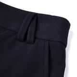 Cotton Blend Pique Twill Straight Leg Casual Pants with Belt