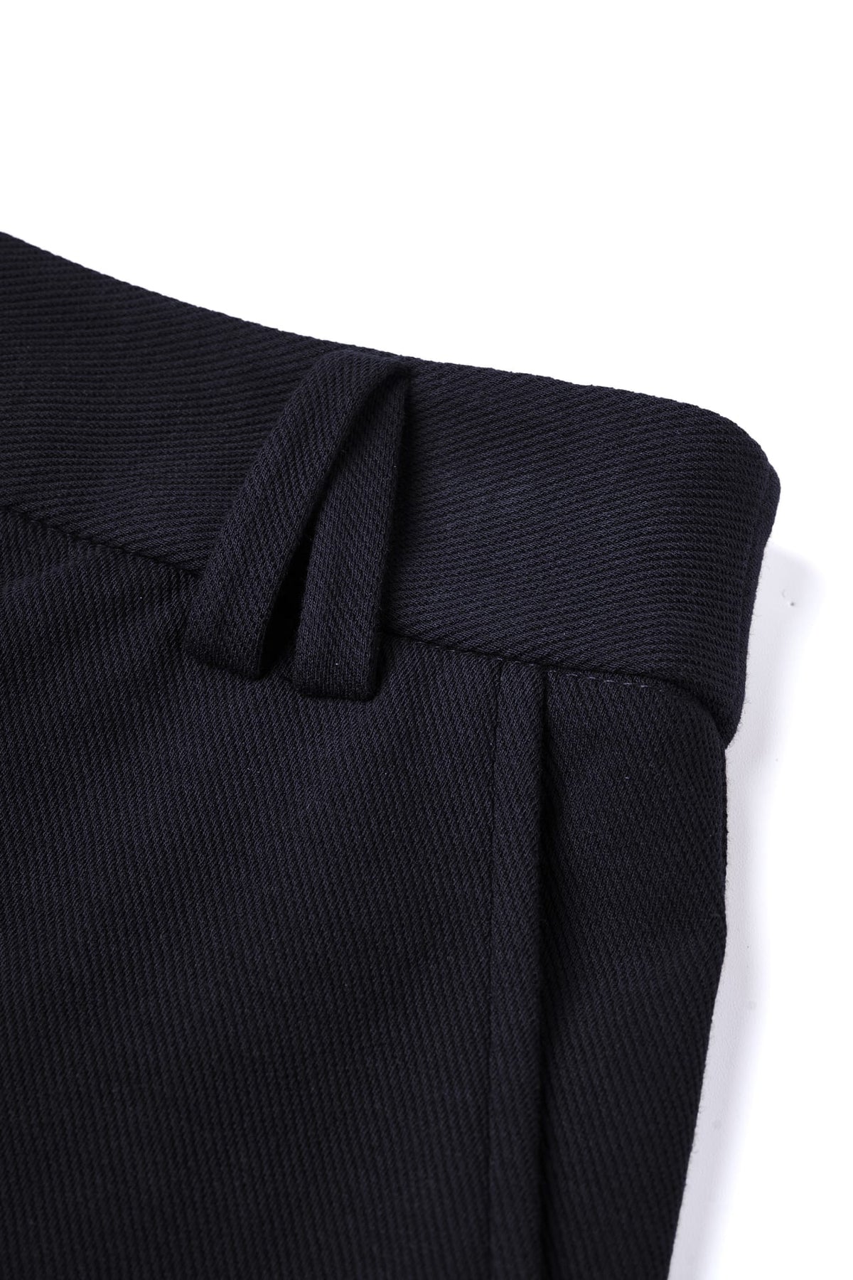 Cotton Blend Pique Twill Straight Leg Casual Pants with Belt