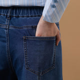 Cotton Blend Twill Wide Leg Denim