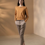 Cotton Nylon Double Weave Skinny Casual Pants with Belt