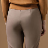 Cotton Nylon Double Weave Skinny Casual Pants with Belt