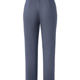 Cotton Nylon Double Weave Skinny Casual Pants with Belt