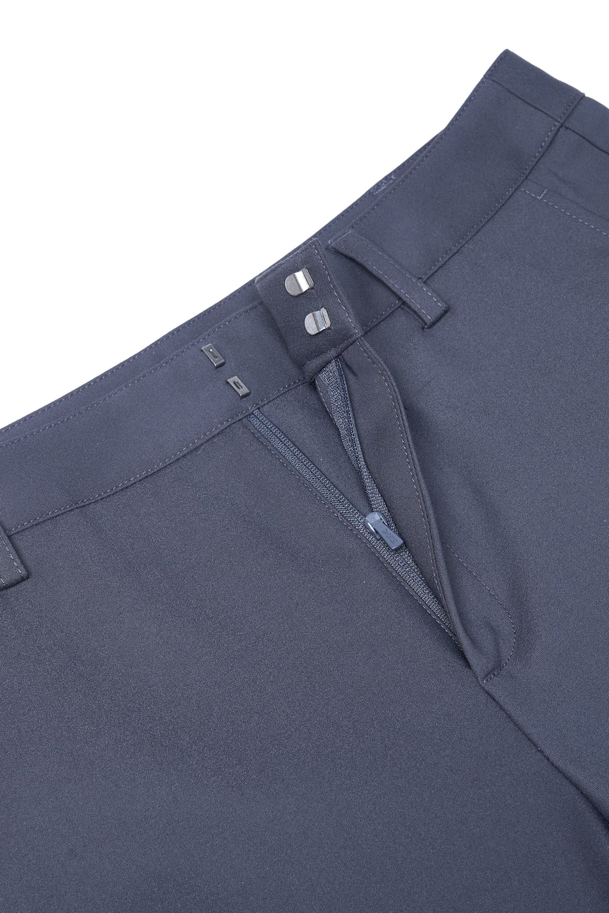 Cotton Nylon Double Weave Skinny Casual Pants with Belt