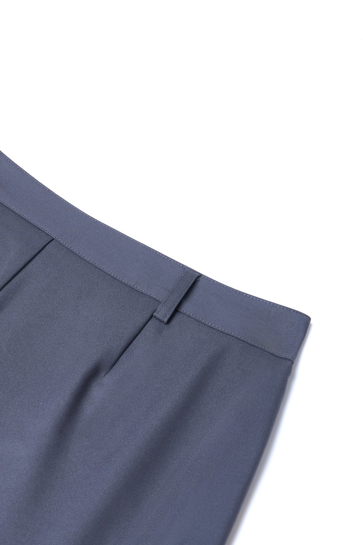 Cotton Nylon Double Weave Skinny Casual Pants with Belt
