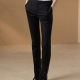 Cotton Nylon Double Weave Comfort Skinny Casual Pants