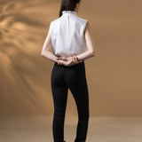 Cotton Nylon Double Weave Comfort Skinny Casual Pants