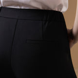Cotton Nylon Double Weave Comfort Skinny Casual Pants