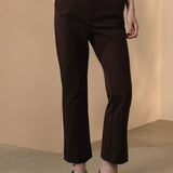 Multi-Way Stretch Nylon Plain Weave Comfort Slim Boot Casual Pants with Belt
