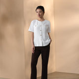 Multi-Way Stretch Nylon Plain Weave Comfort Slim Boot Casual Pants with Belt