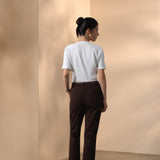 Multi-Way Stretch Nylon Plain Weave Comfort Slim Boot Casual Pants with Belt