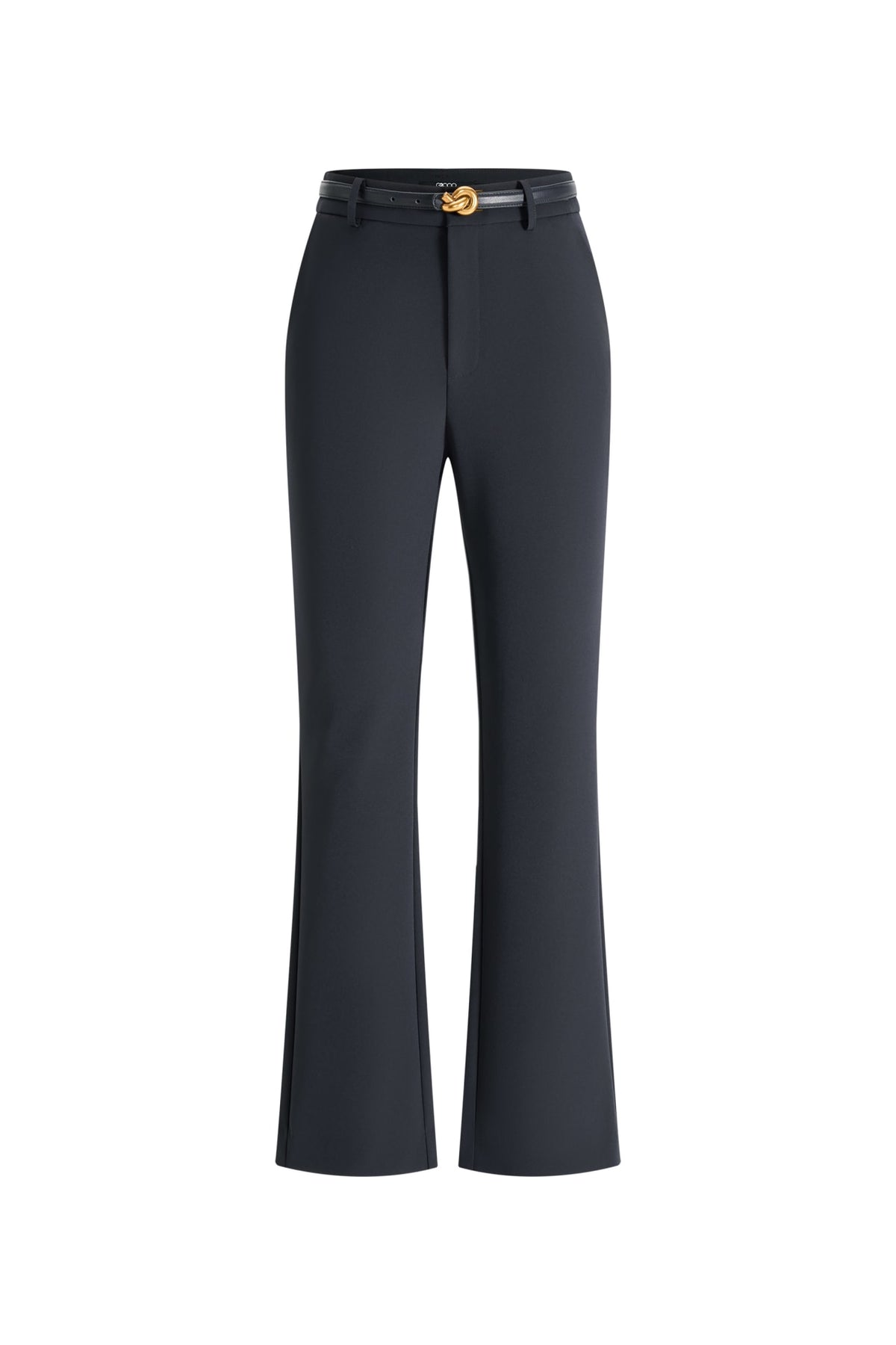 Multi-Way Stretch Nylon Plain Weave Comfort Slim Boot Casual Pants with Belt