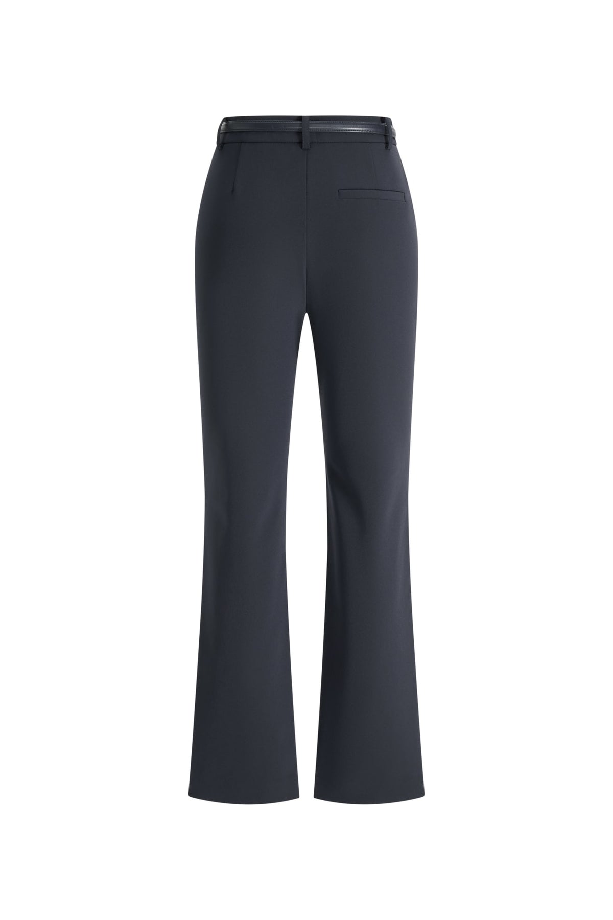 Multi-Way Stretch Nylon Plain Weave Comfort Slim Boot Casual Pants with Belt