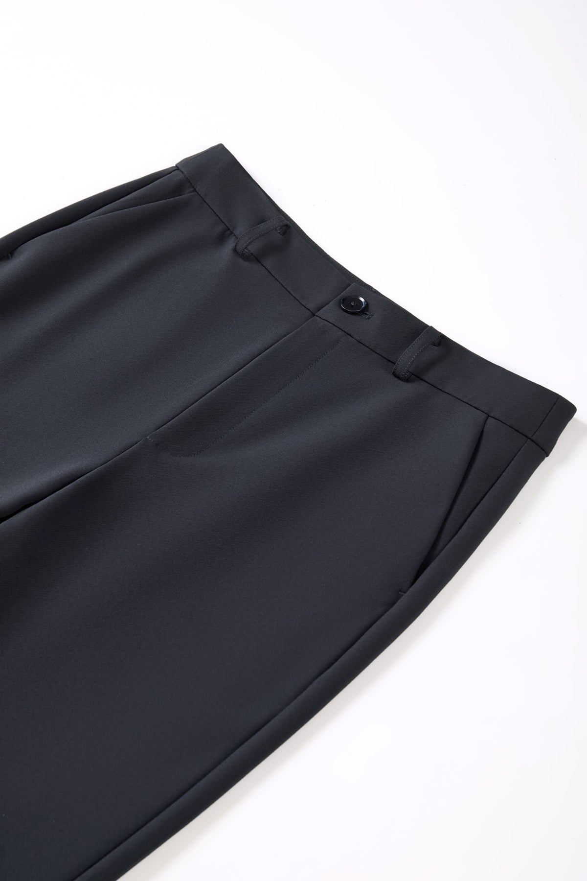 Multi-Way Stretch Nylon Plain Weave Comfort Slim Boot Casual Pants with Belt