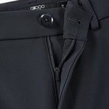 Multi-Way Stretch Nylon Plain Weave Comfort Slim Boot Casual Pants with Belt