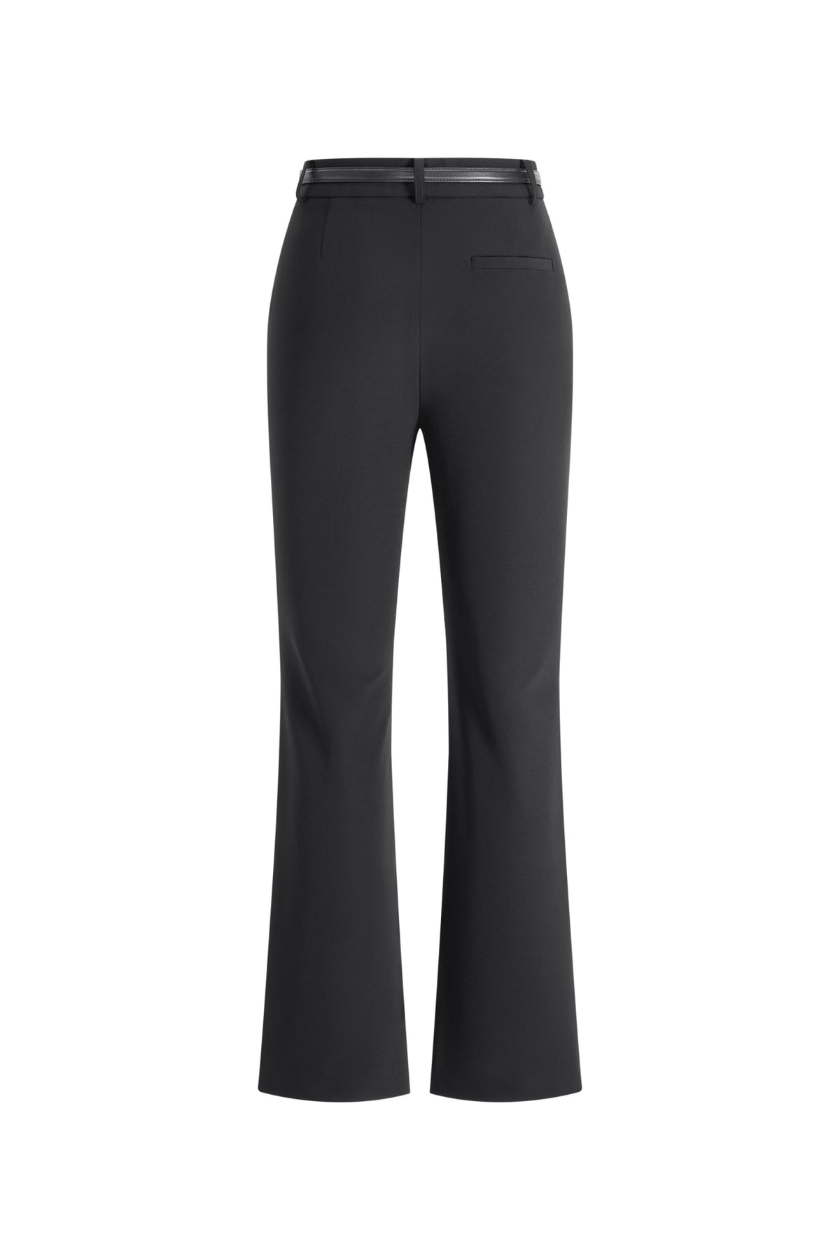 Multi-Way Stretch Nylon Plain Weave Comfort Slim Boot Casual Pants with Belt