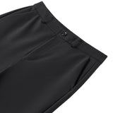 Multi-Way Stretch Nylon Plain Weave Comfort Slim Boot Casual Pants with Belt