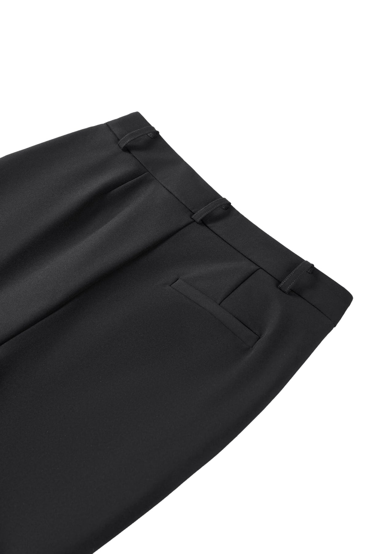 Multi-Way Stretch Nylon Plain Weave Comfort Slim Boot Casual Pants with Belt