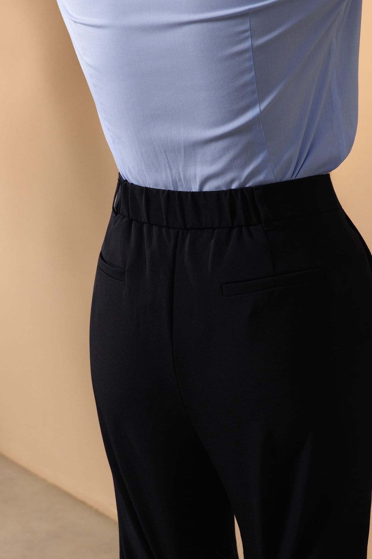 Multi-Way Stretch Nylon Plain Weave Cigarette Casual Pants