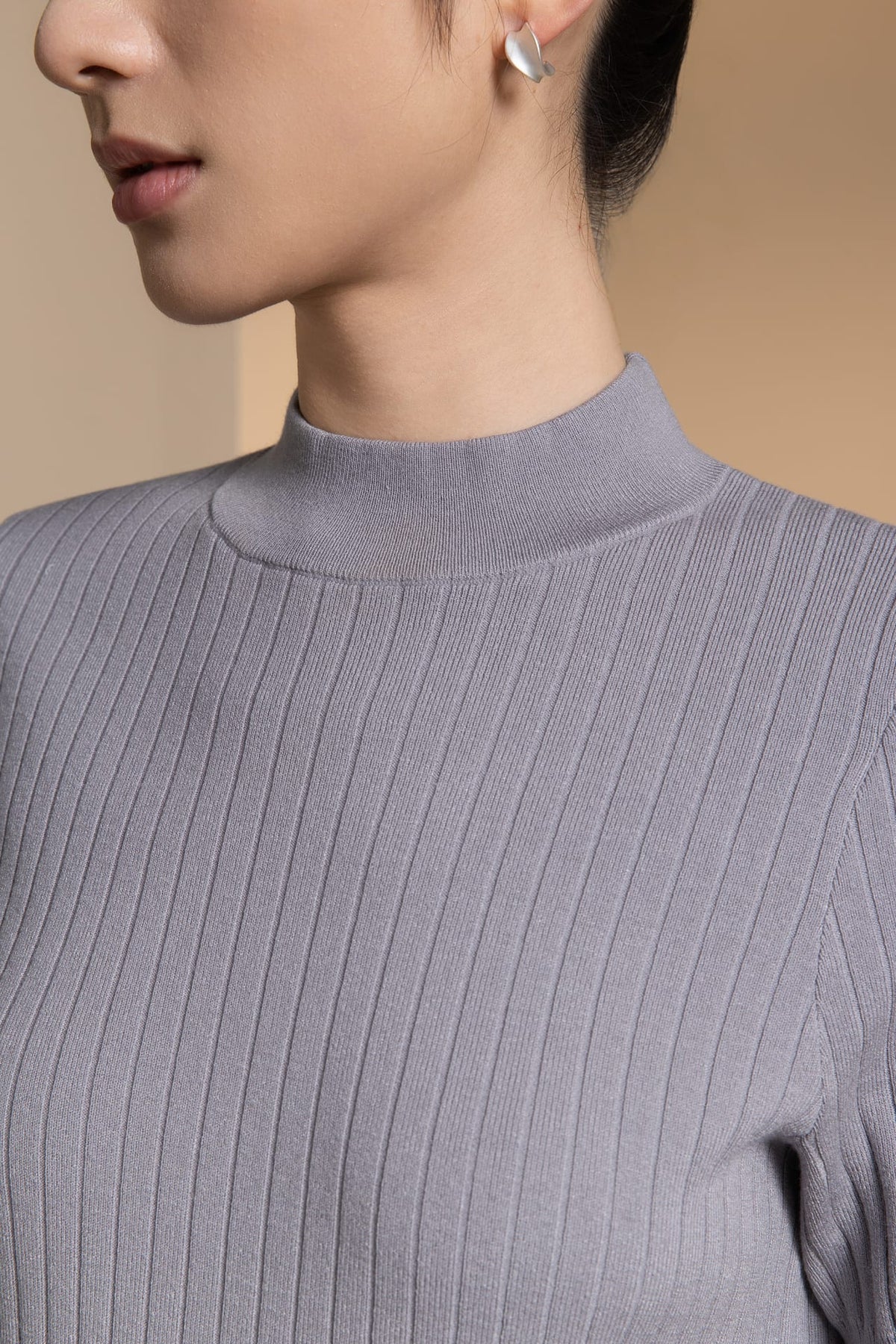 Poly Blend Regular Fit Mock Neck Sweater