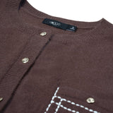 Acrylic Blend Relax Fit Round Neck Cardigan