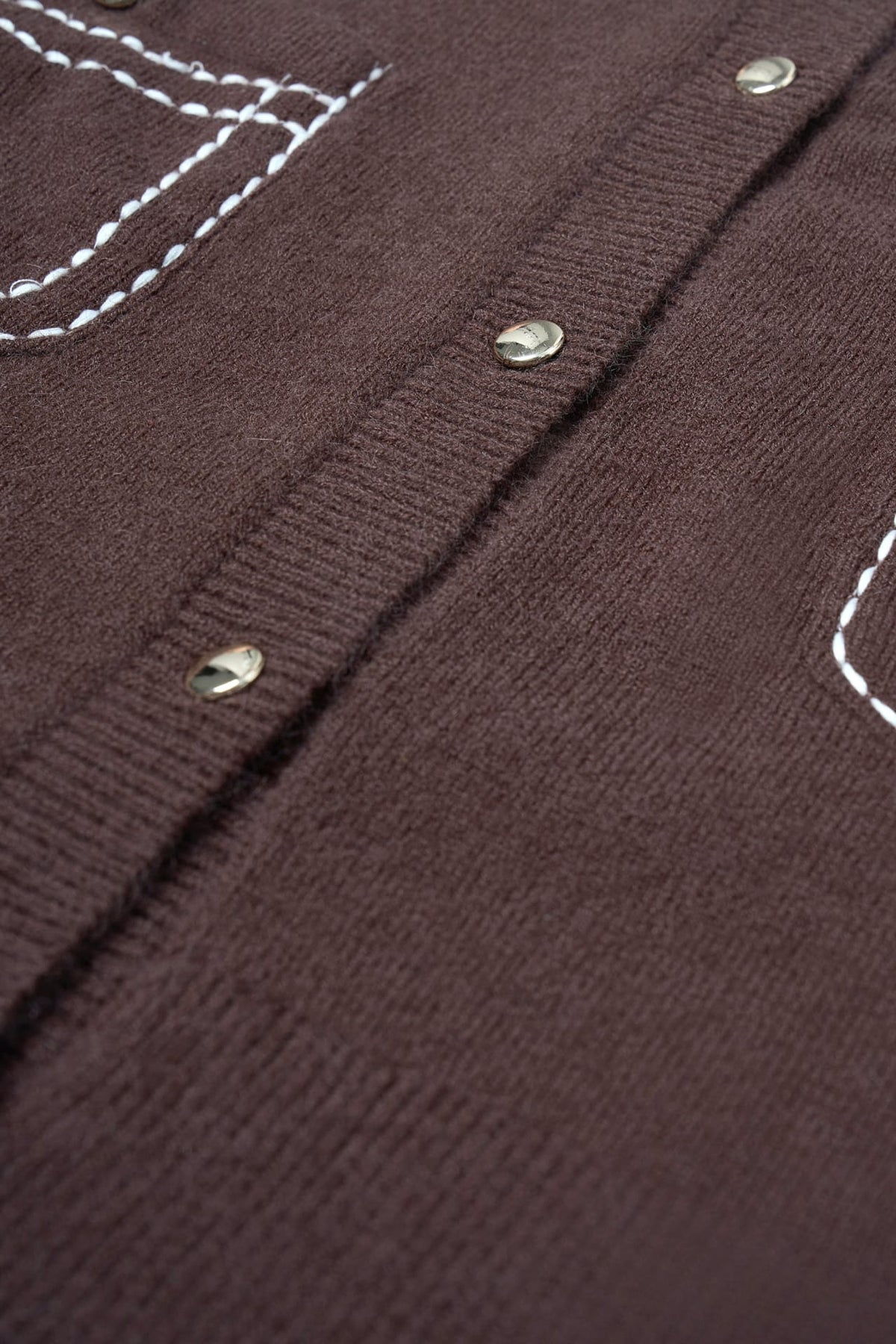 Acrylic Blend Relax Fit Round Neck Cardigan