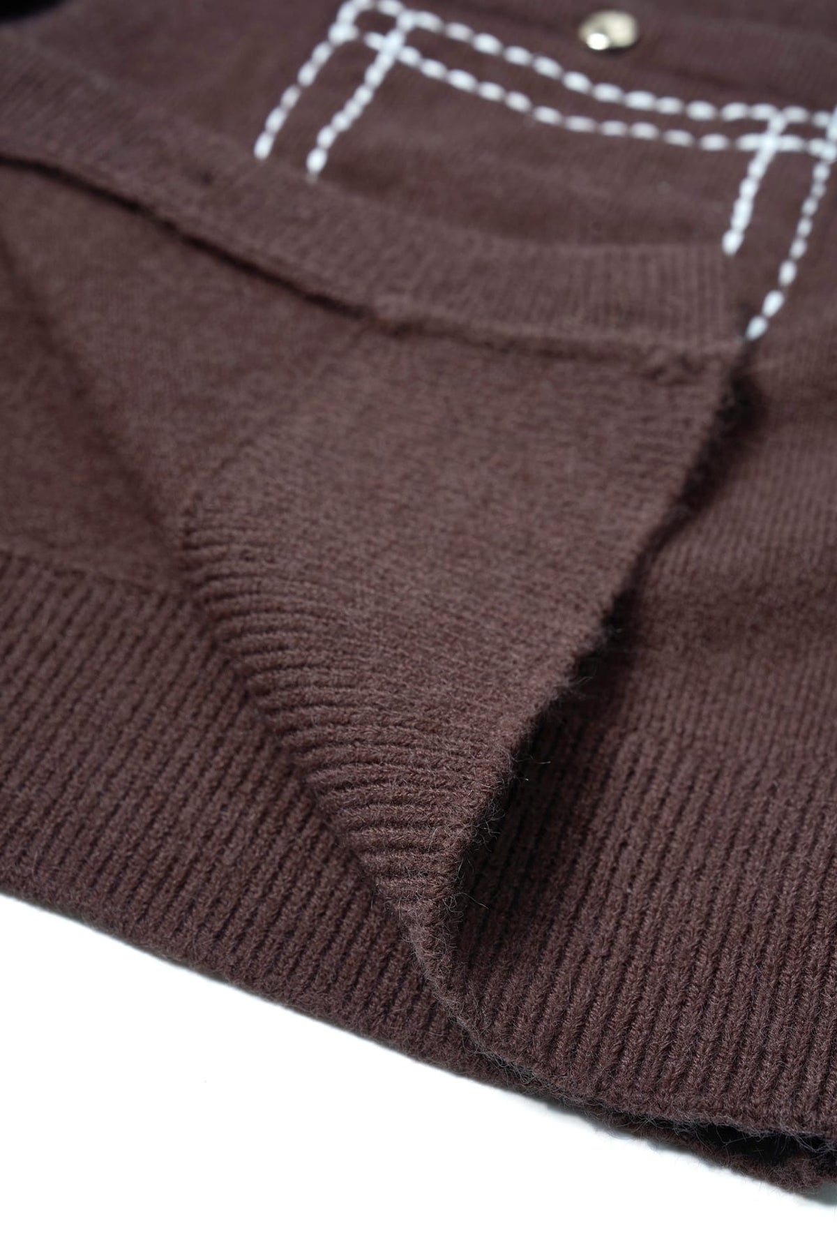 Acrylic Blend Relax Fit Round Neck Cardigan