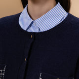 Acrylic Blend Relax Fit Round Neck Cardigan