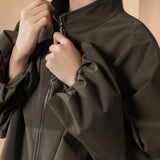 Poly Plain Weave Stand Collar Jacket