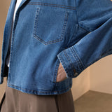 Cotton Lapel Collar Denim Jacket