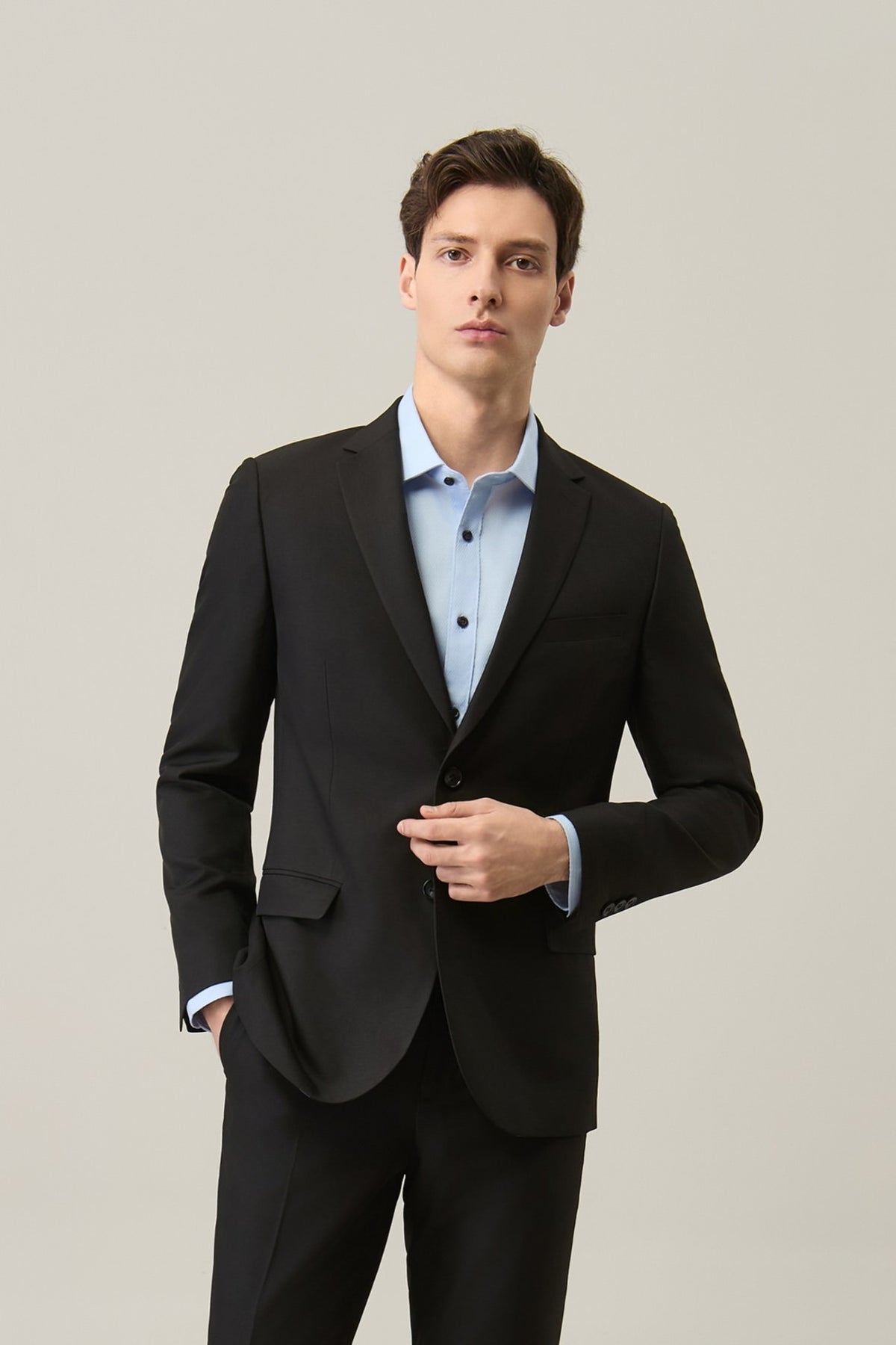 G2000 - Suits - Anti-Electrostatic Poly Twill Slim Fit Suit Blazer - Black - Slim