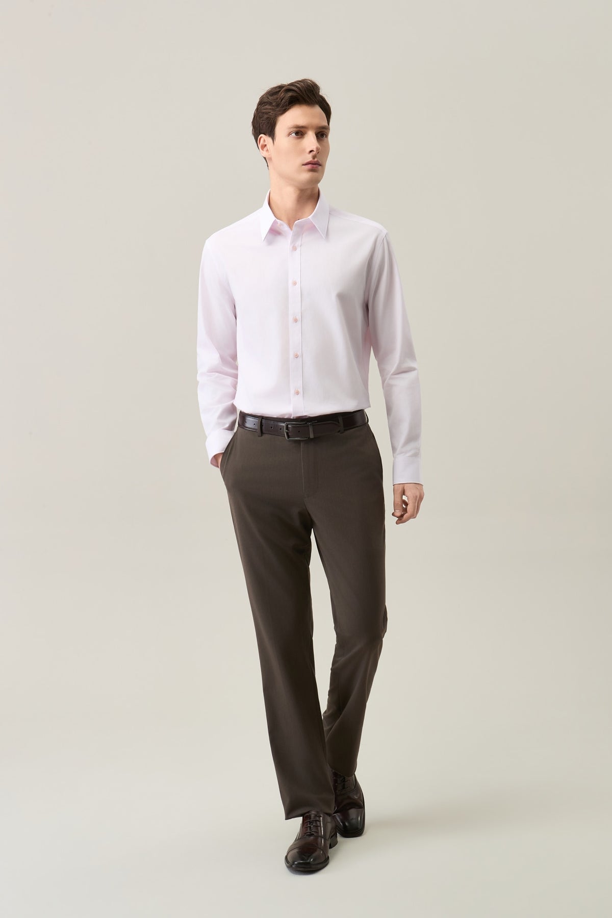 G2000 - Shirts - Non-Iron Easy Care Cotton Blend 2 Tone Smart Fit Long Sleeve Shirt