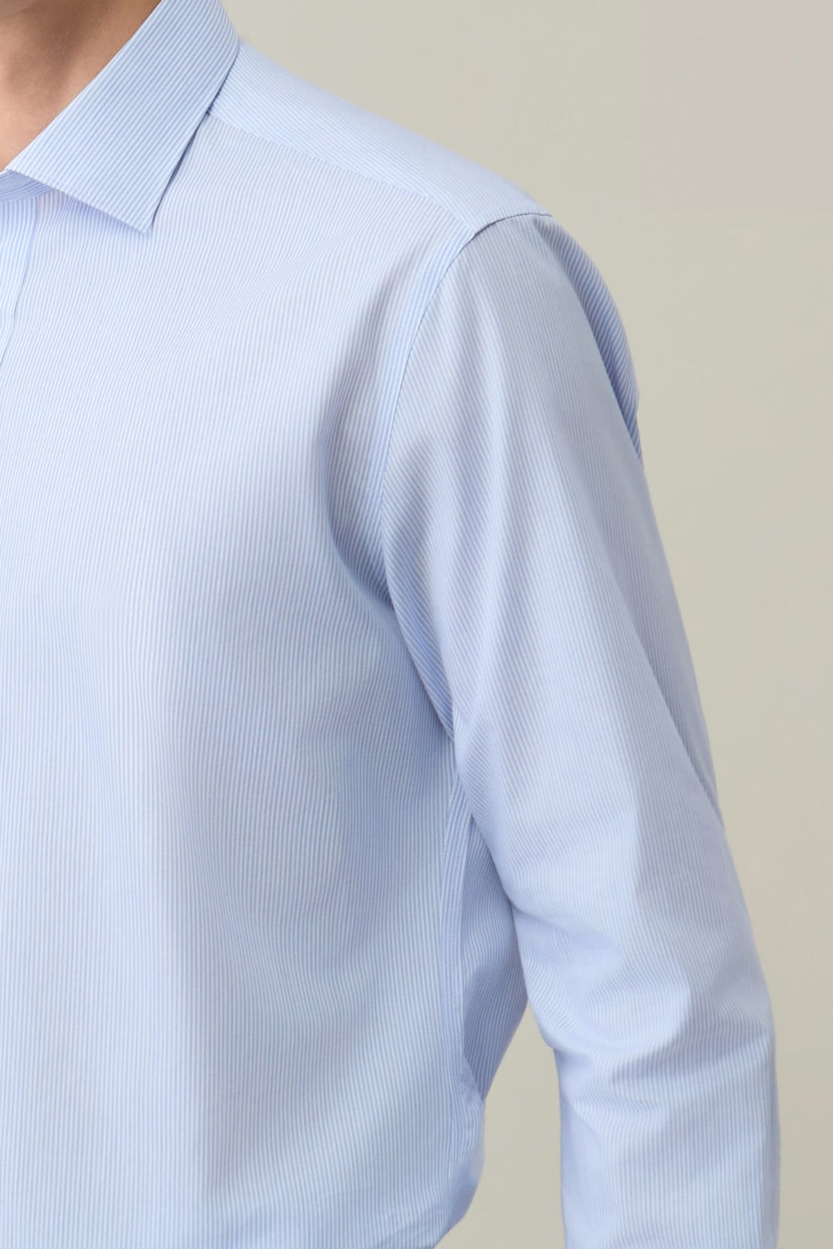 G2000 - Shirts - Non-Iron Easy Care Cotton Blend Stripe Smart Fit Long Sleeve Shirt