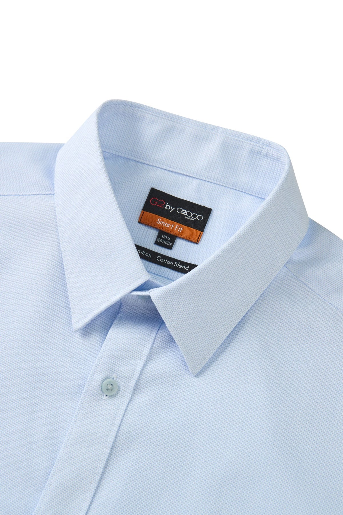Non-Iron Easy Care Cotton Blend 2 Tone Smart Fit Short Sleeve Shirt