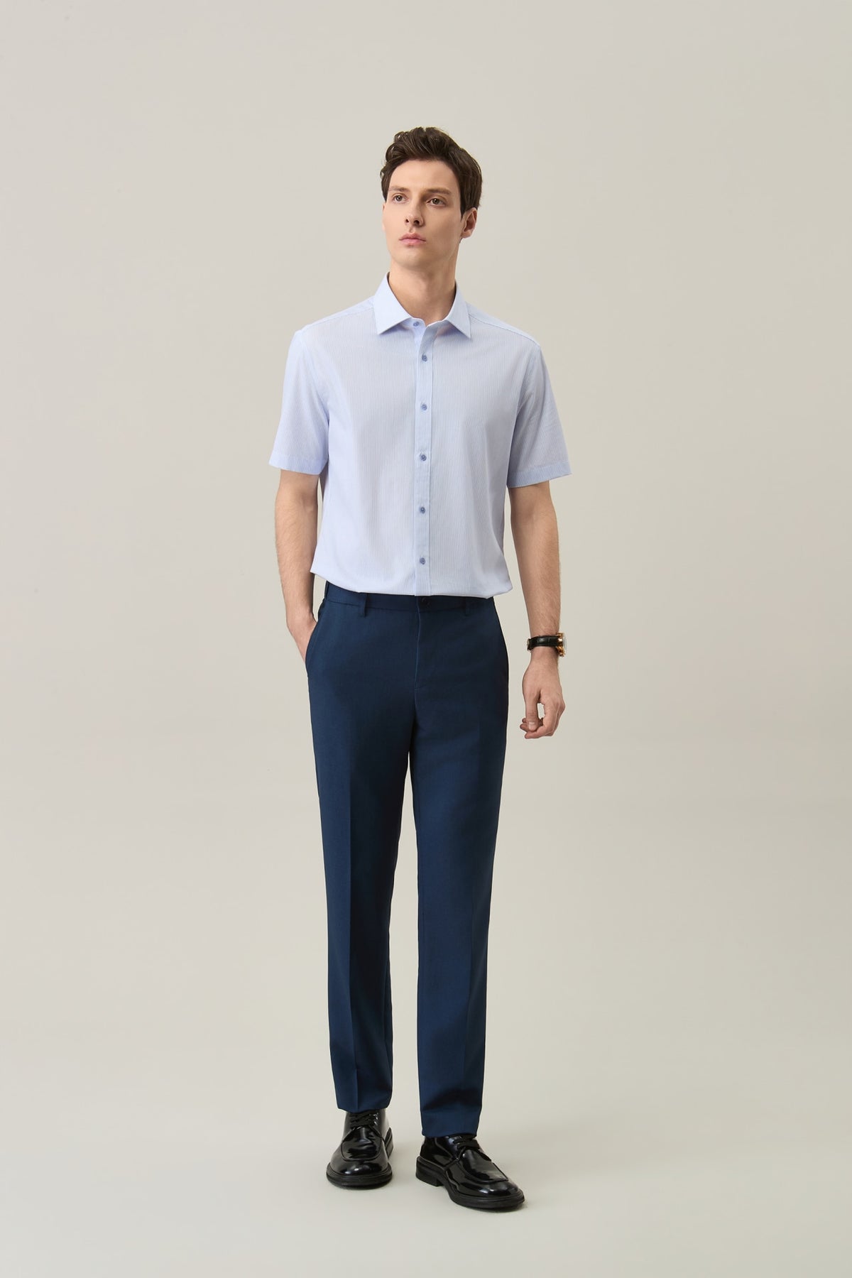 Anti-Electrostatic Poly Twill Smart Fit Suit Pants with Elastic Waistband