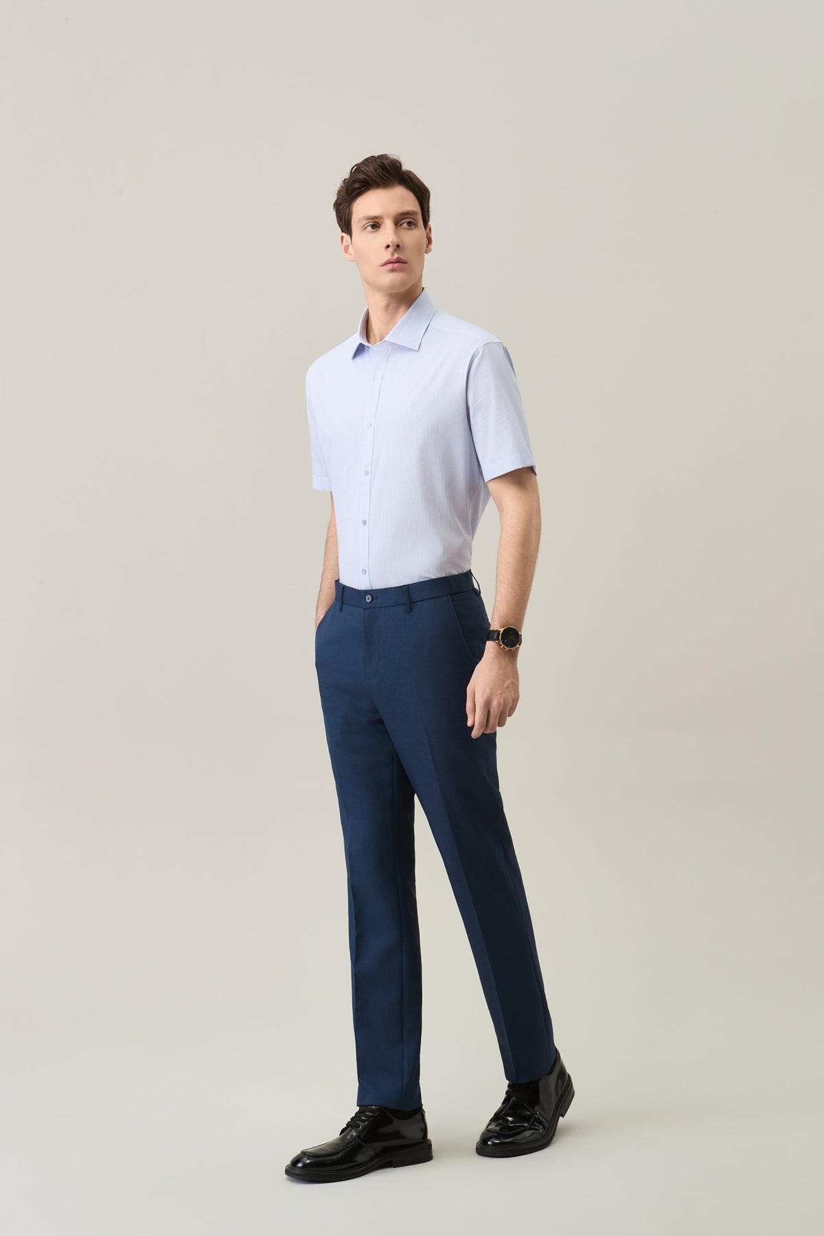 Anti-Electrostatic Poly Twill Smart Fit Suit Pants with Elastic Waistband