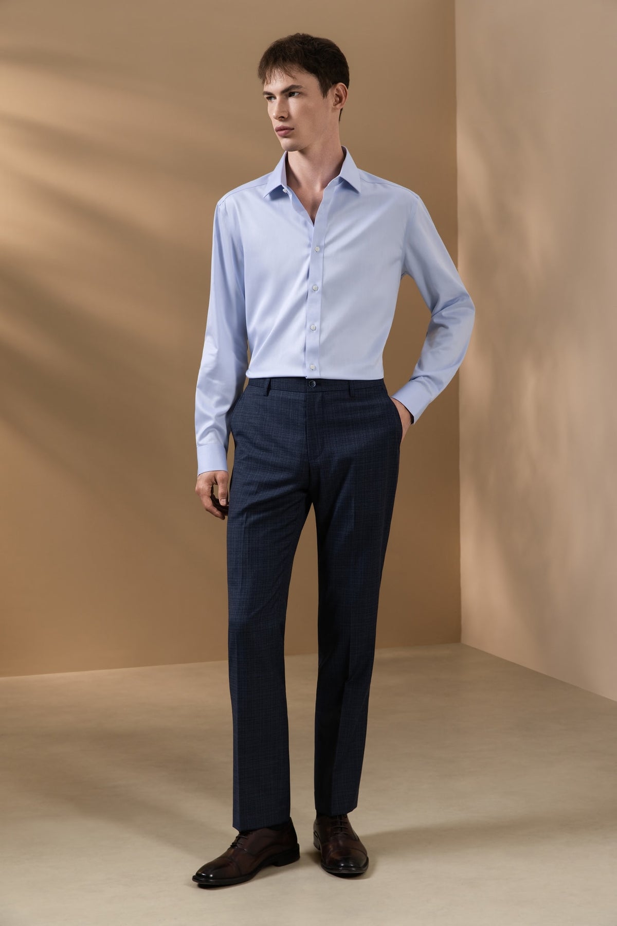 Non-Iron 200/2 Pure Cotton Fine Twill Smart Fit Long Sleeve Shirt