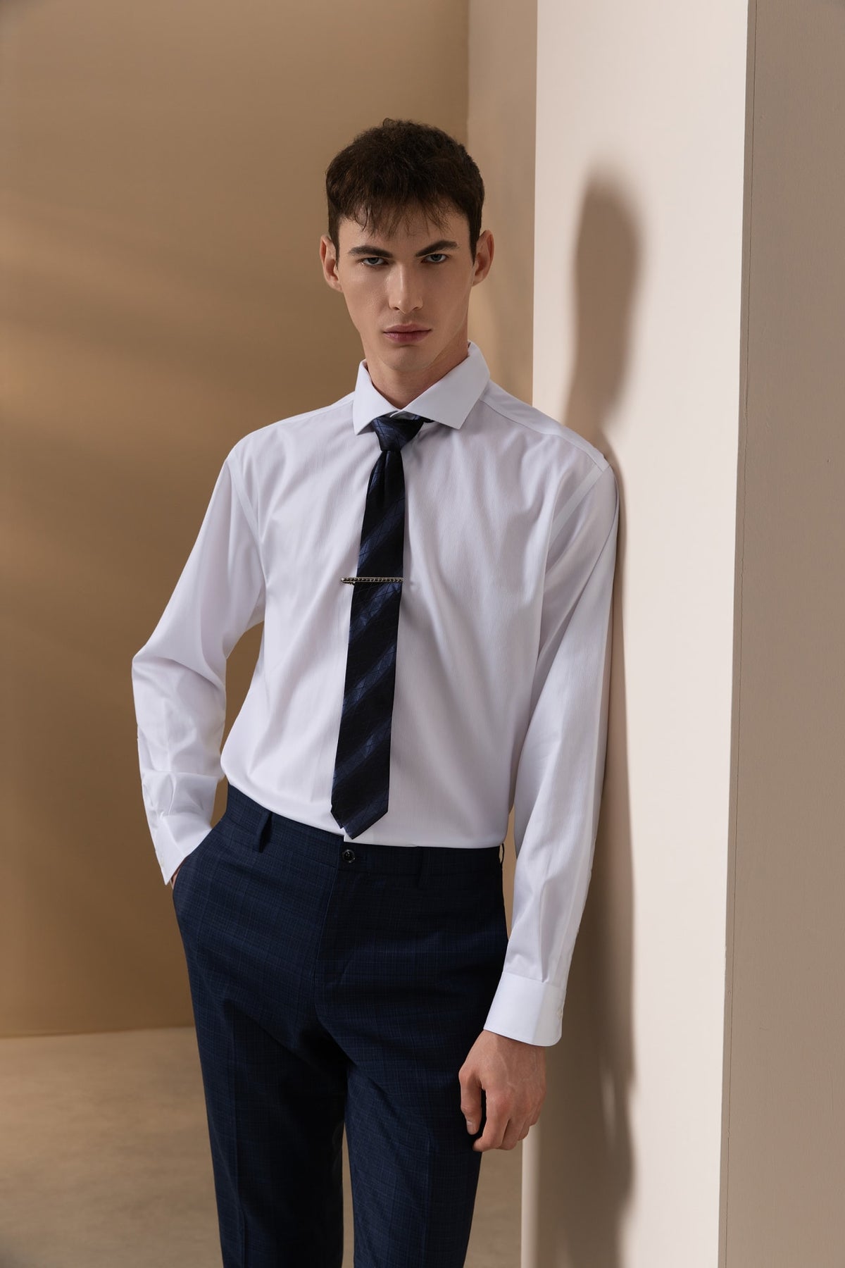 Non-Iron Temperature Regulating Texture Smart Fit Long Sleeve Shirt