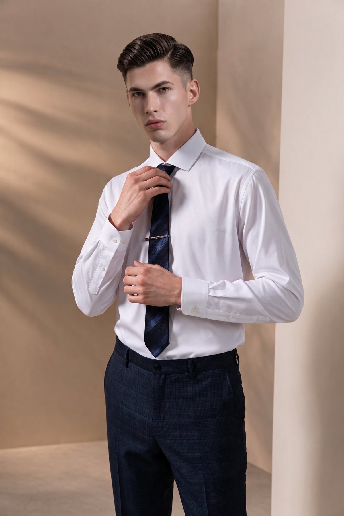 G2000 - Shirts - Non-Iron Temperature Regulating Texture Smart Fit Long Sleeve Shirt - Smart - White
