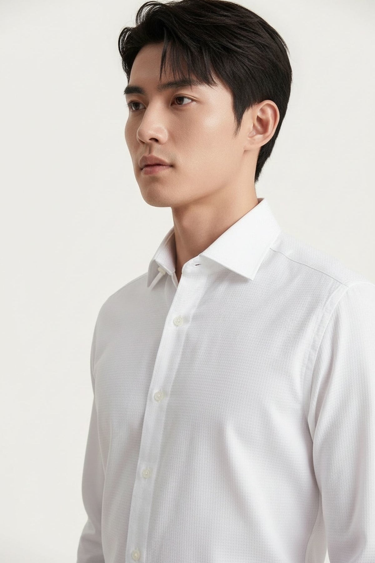 Non-Iron 200/2 Pure Cotton Texture Smart Fit Long Sleeve Shirt