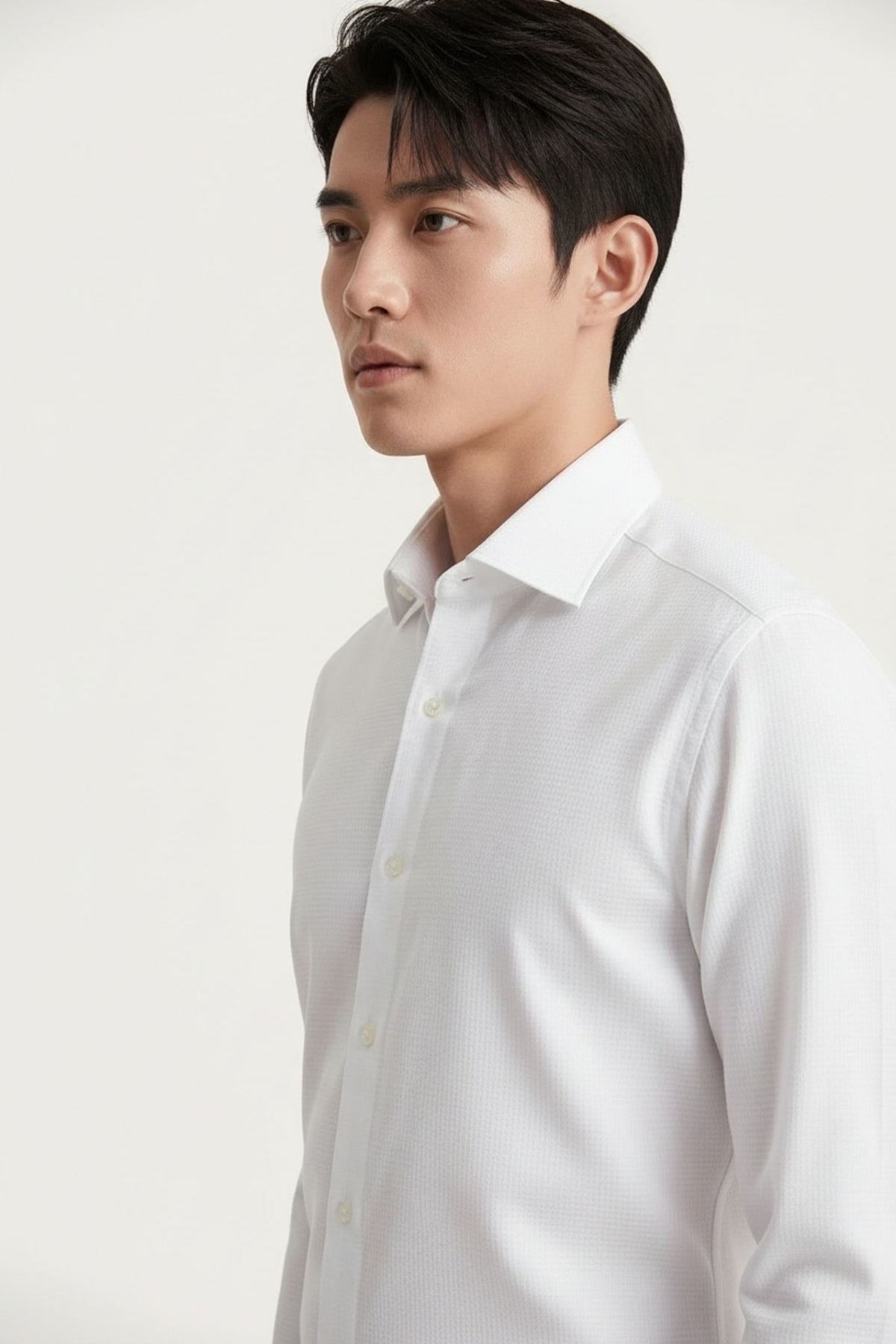 Non-Iron 200/2 Pure Cotton Texture Smart Fit Long Sleeve Shirt
