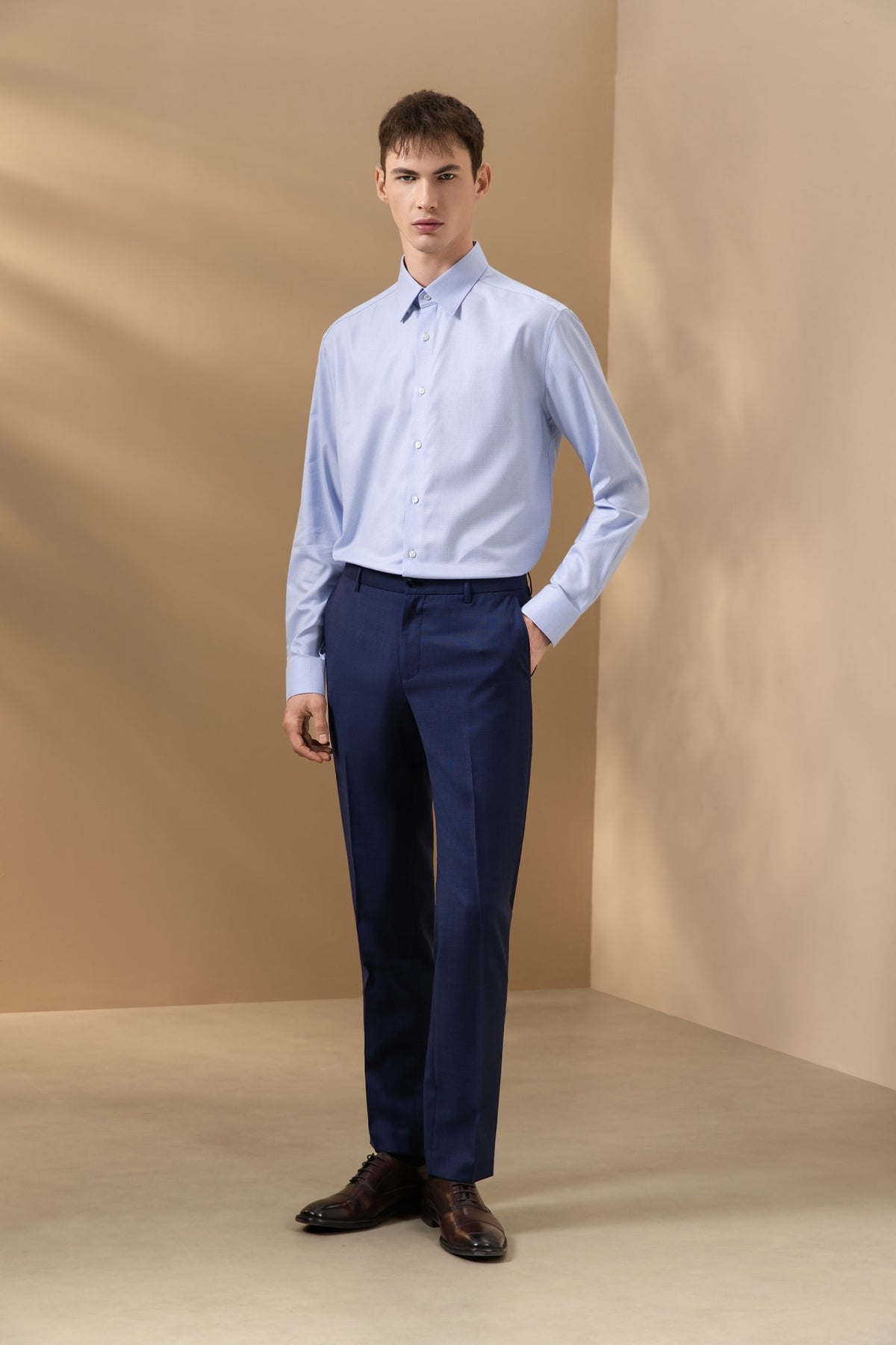 Non-Iron Temperature Regulating Check Smart Fit Long Sleeve Shirt
