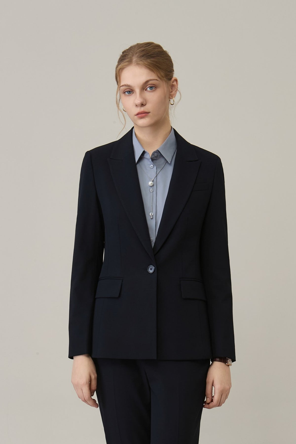 Poly Crepe Easy Fit Suit Blazer