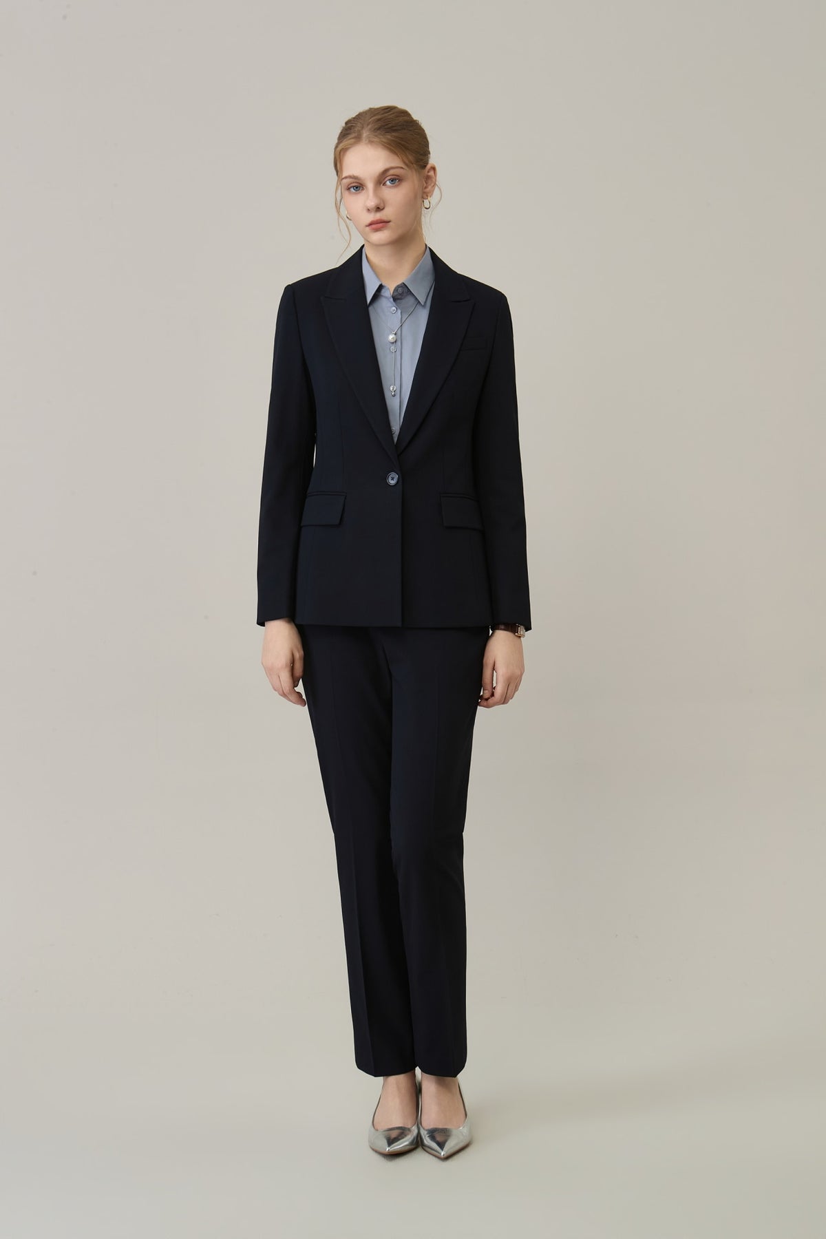 Poly Crepe Easy Fit Suit Blazer