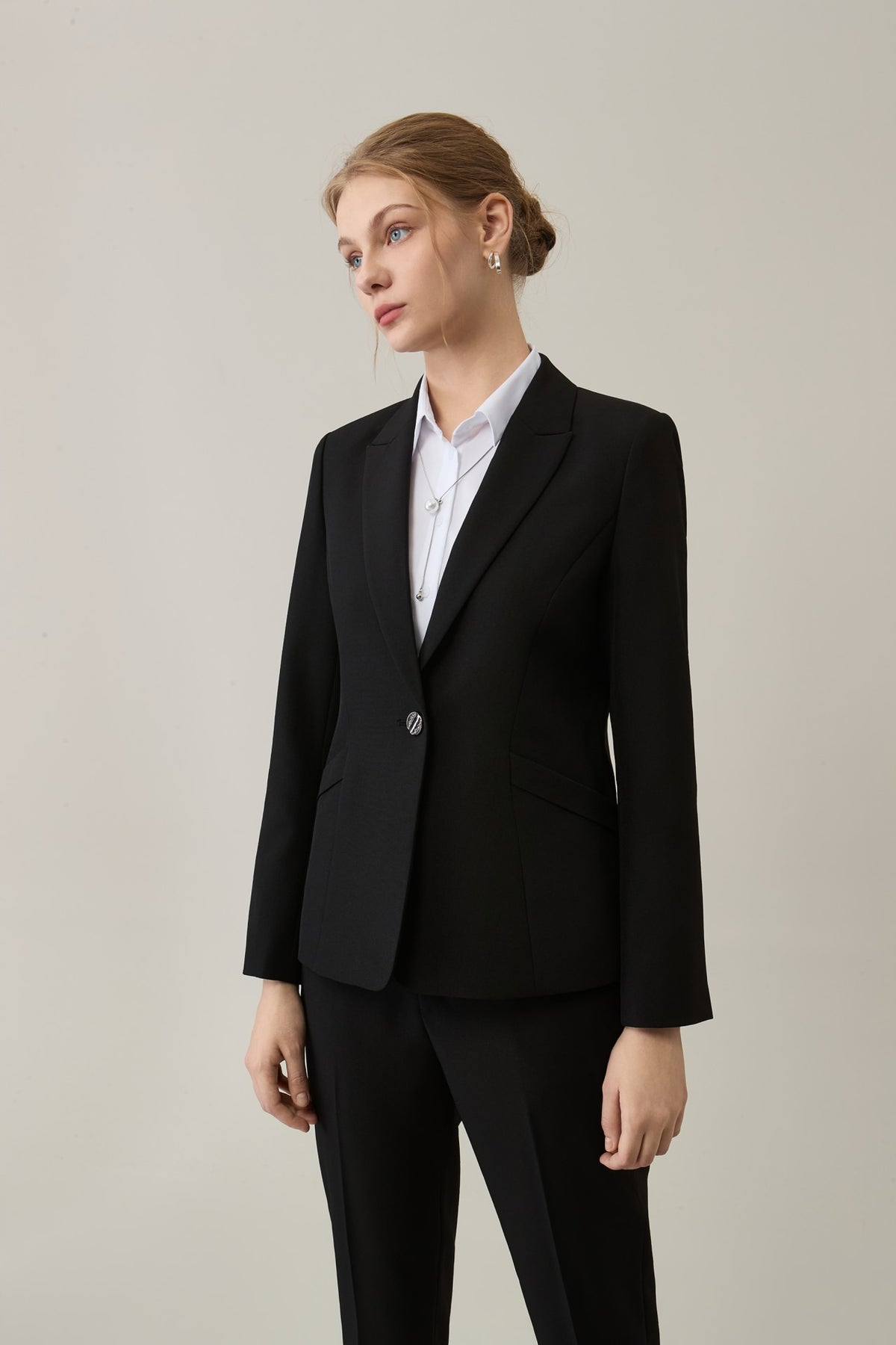 Poly Crepe Easy Fit Suit Blazer
