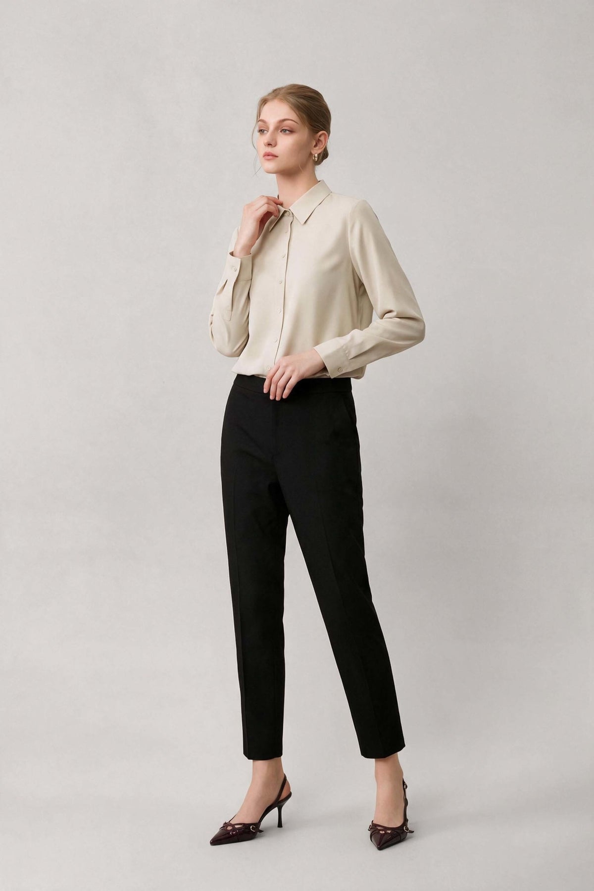 Non-Iron Cotton Blend Popln Slim Fit Long Sleeve Shirt