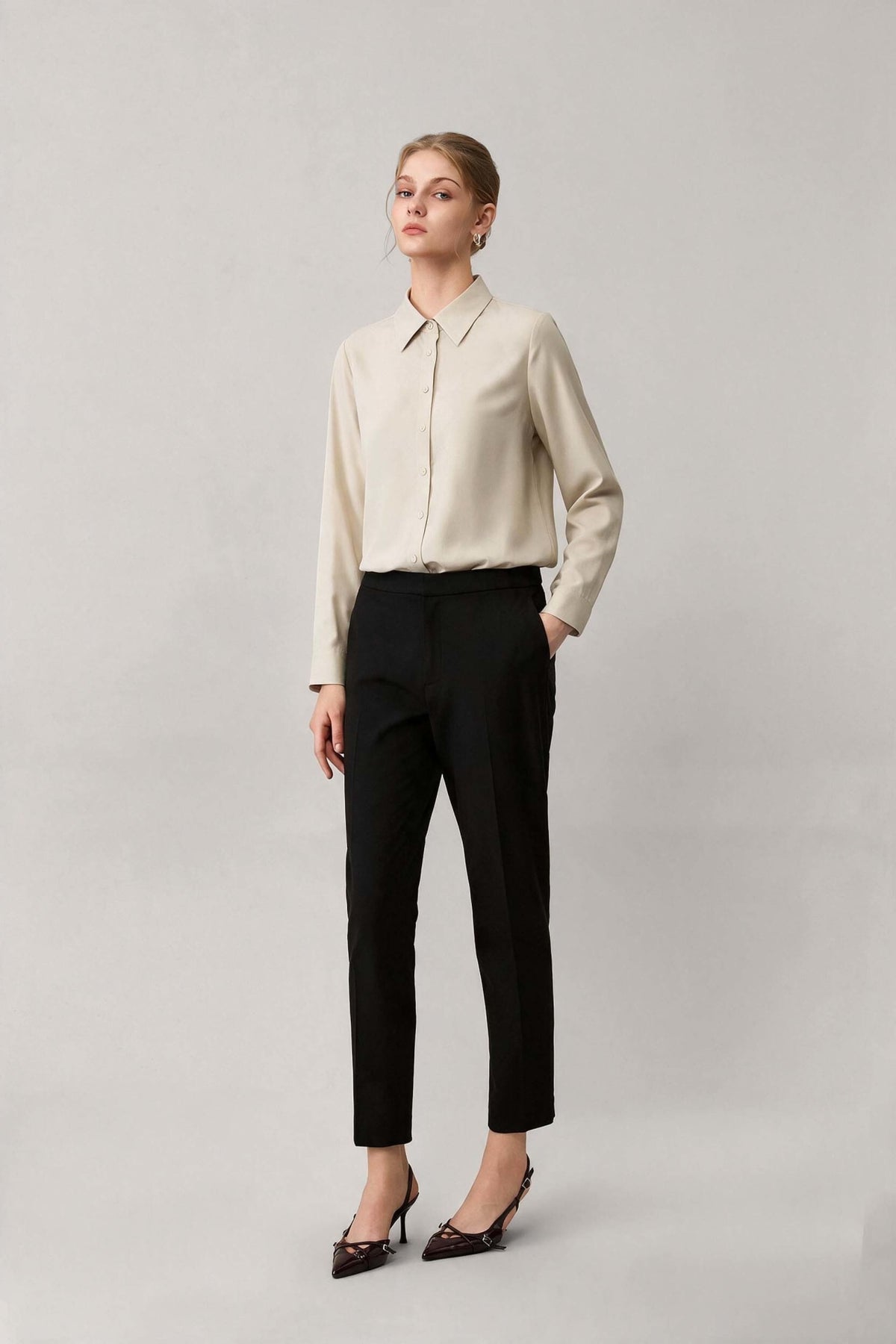Non-Iron Cotton Blend Popln Slim Fit Long Sleeve Shirt