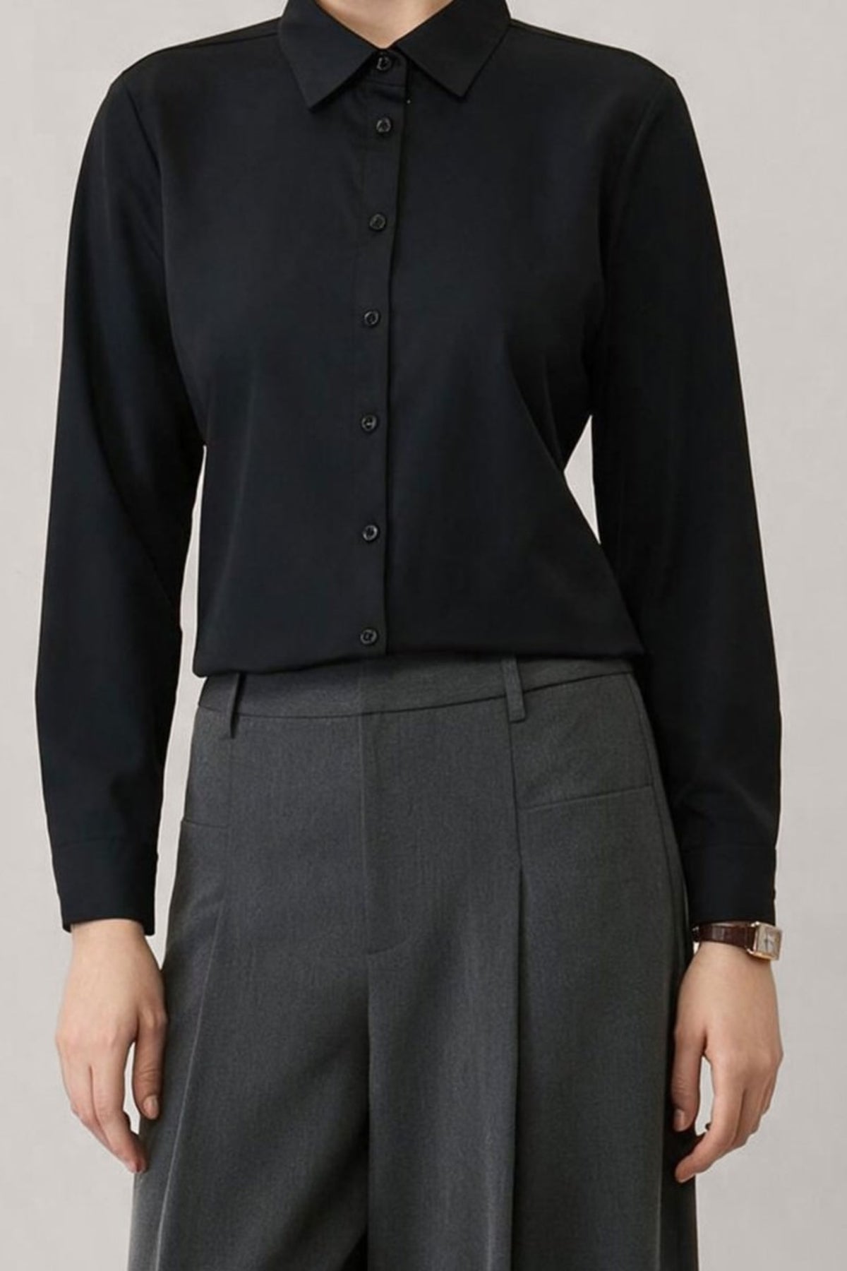Non-Iron Cotton Blend Popln Slim Fit Long Sleeve Shirt
