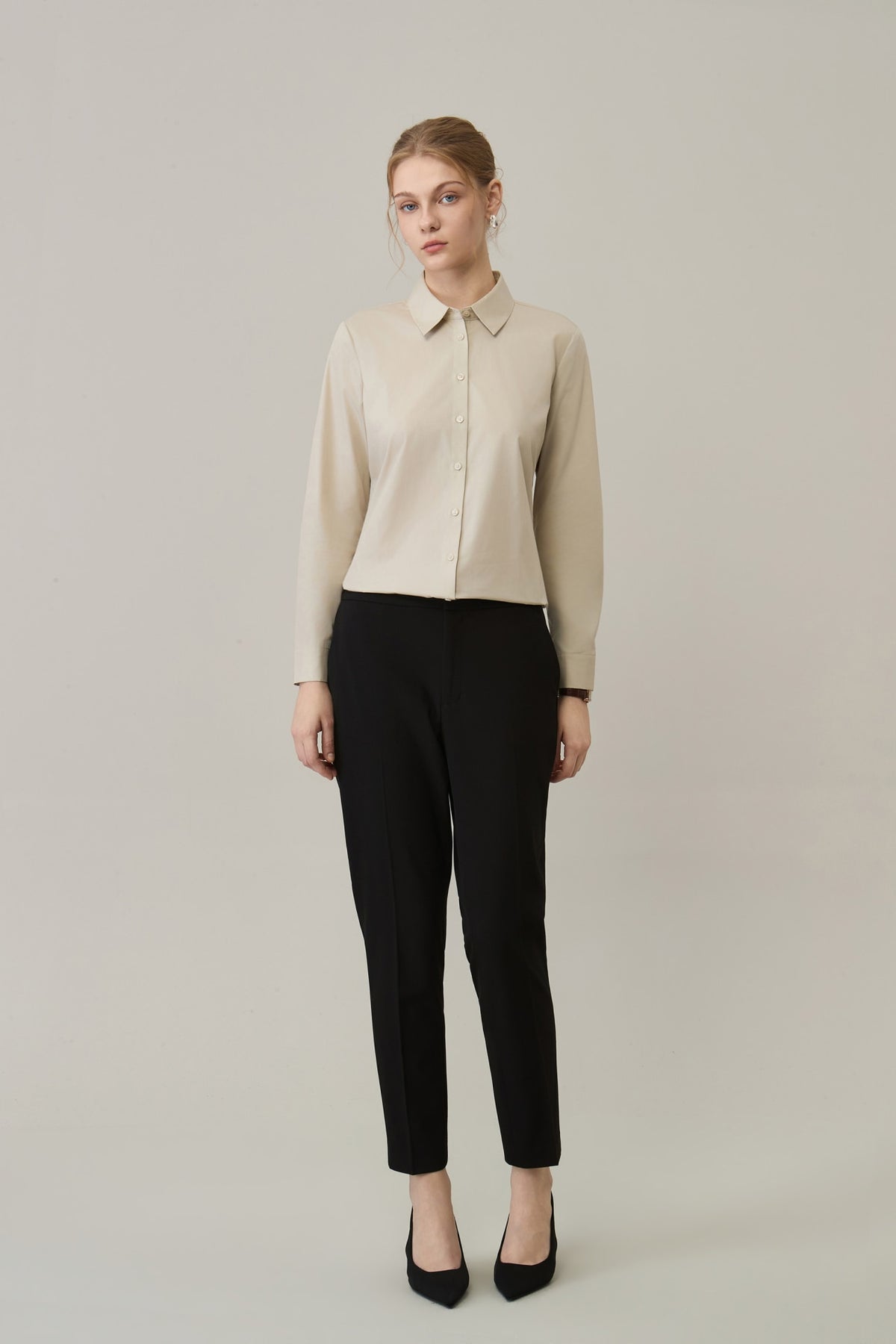 Non-Iron Cotton Blend Popln Comfort Fit Long Sleeve Shirt