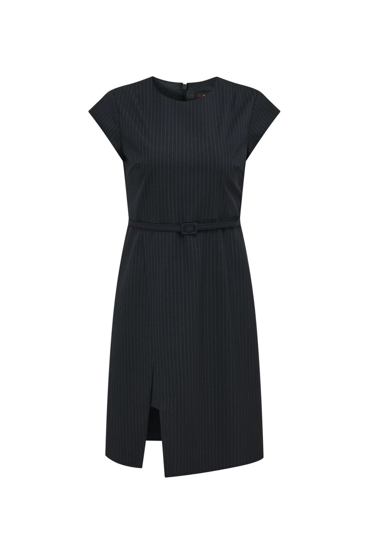 Poly Plain Weave Round Neck A-Shape Dress